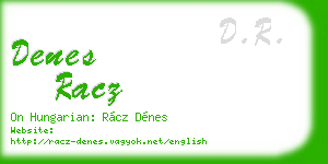 denes racz business card
