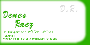denes racz business card